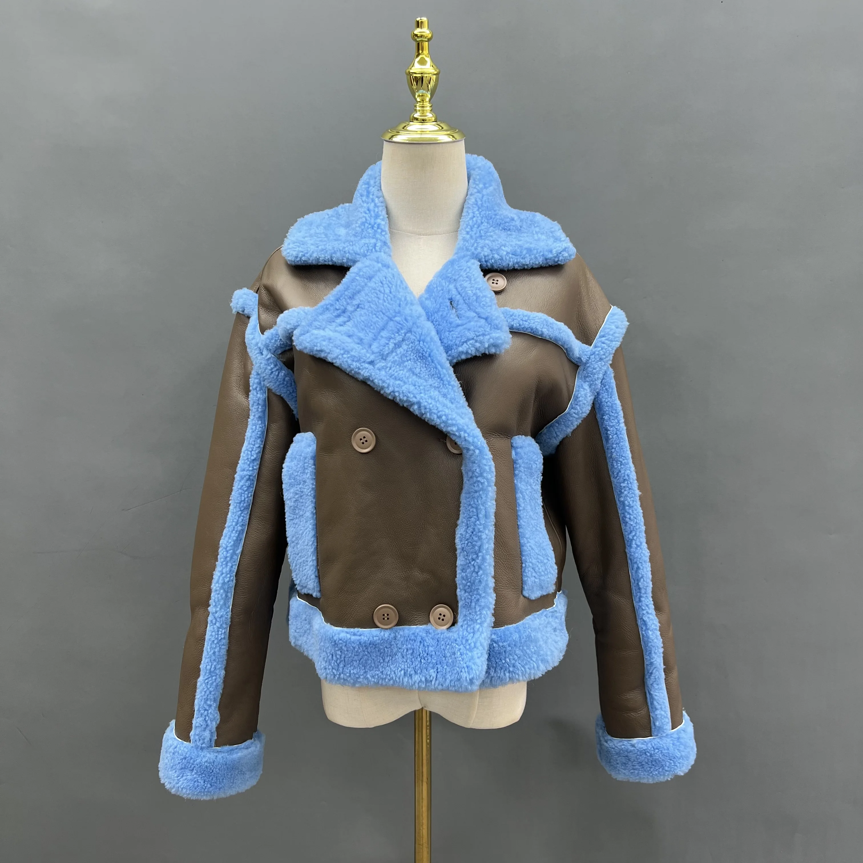 JANEFUR натуральная кожаная куртка 2023 Зимняя Толстая теплая Байкерская