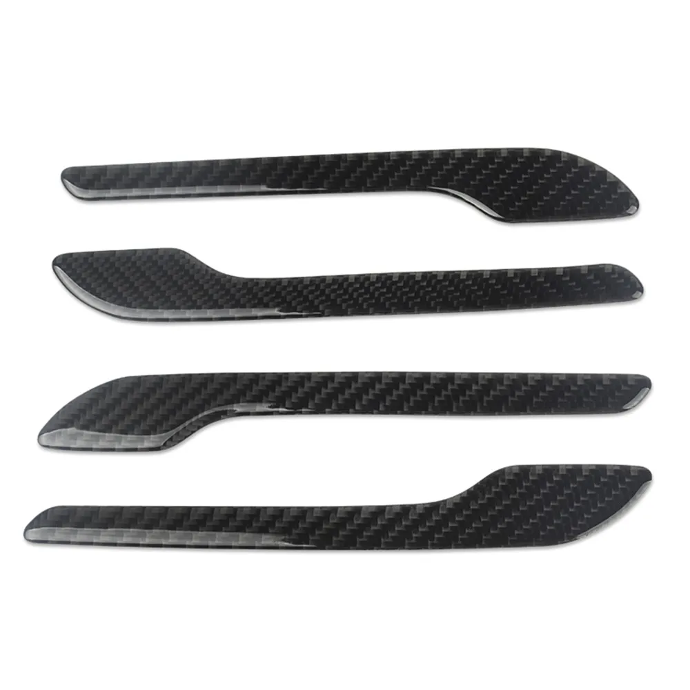 

4Pcs Car Door Handle Sticker For Tesla Model 3 Y 2017 - 2022 Door Wrap Cover Paste Model3 Model Y Accessories Carbon Fiber ABS