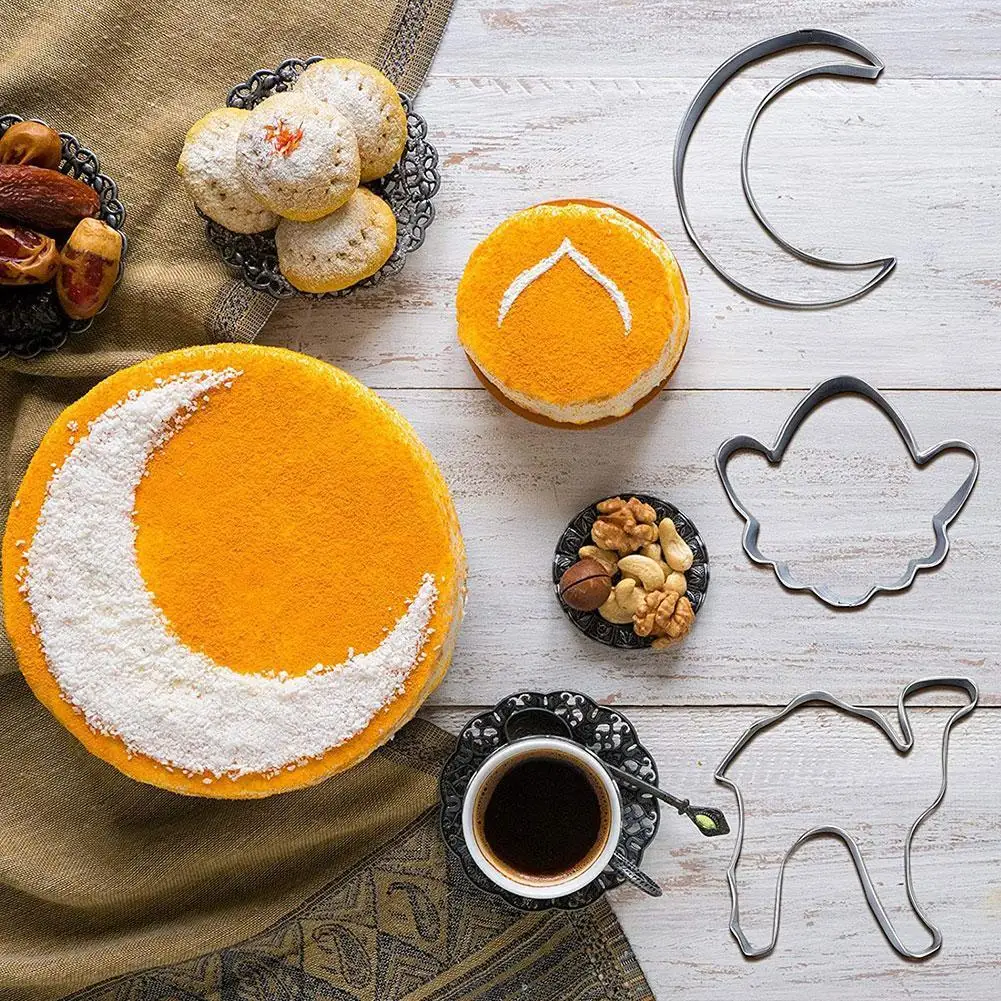 

1PC Eid Mubarak Biscuit Mold Moon Star Church Camel Cookie Cutters DIY Cake Baking Tools Ramadan Kareem Party Home Decorations