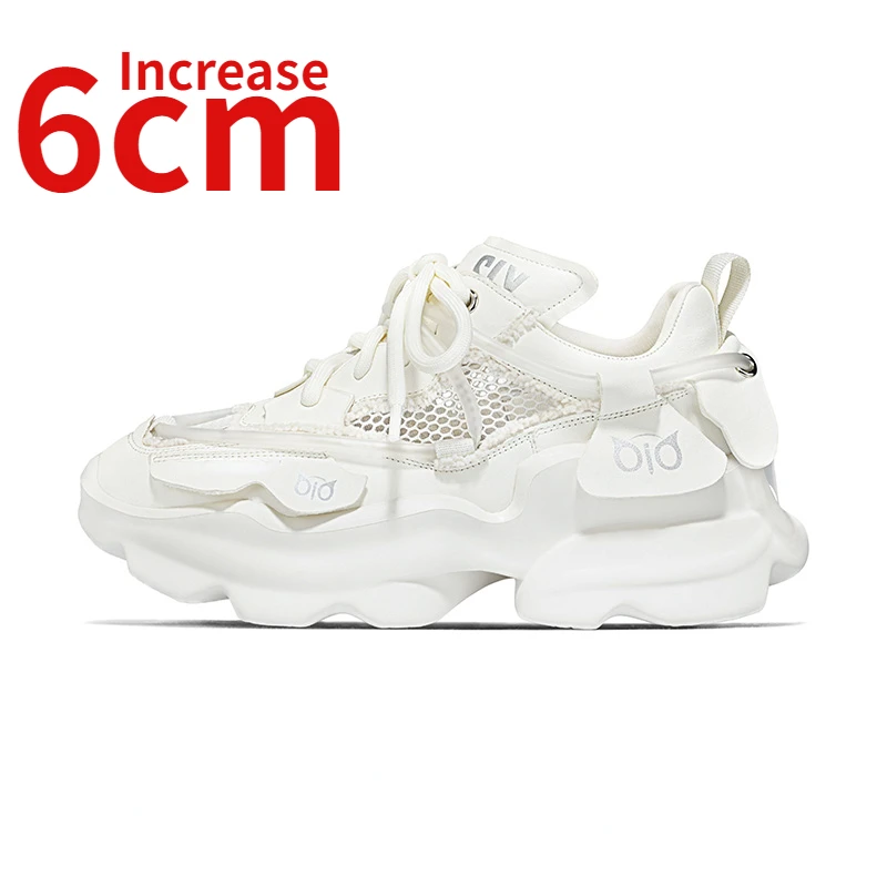 

Европейские кроссовки для пар, Дизайнерские летние дышащие кроссовки из натуральной кожи на толстой подошве для пар, увеличенные на 6 см