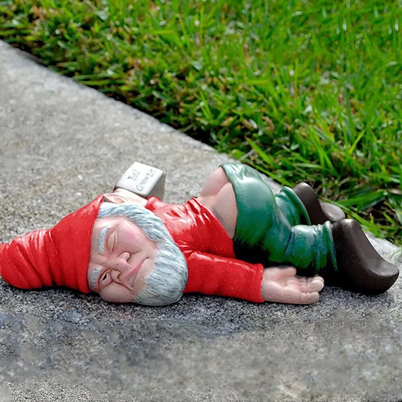 

Creative Funny Drunk Gnome Dwarf Statue Outdoor Garden Resin Crafts Garden Decoration Garden Decoration Garden Statues