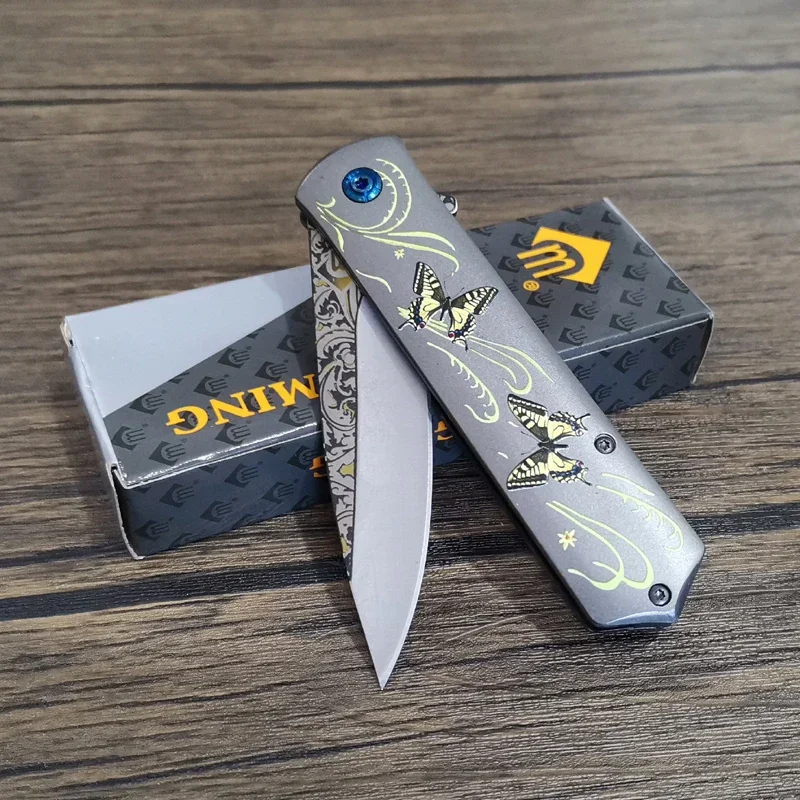 Нож из дамасской стали быстрооткрывающийся складной клинок нож 440C стальная