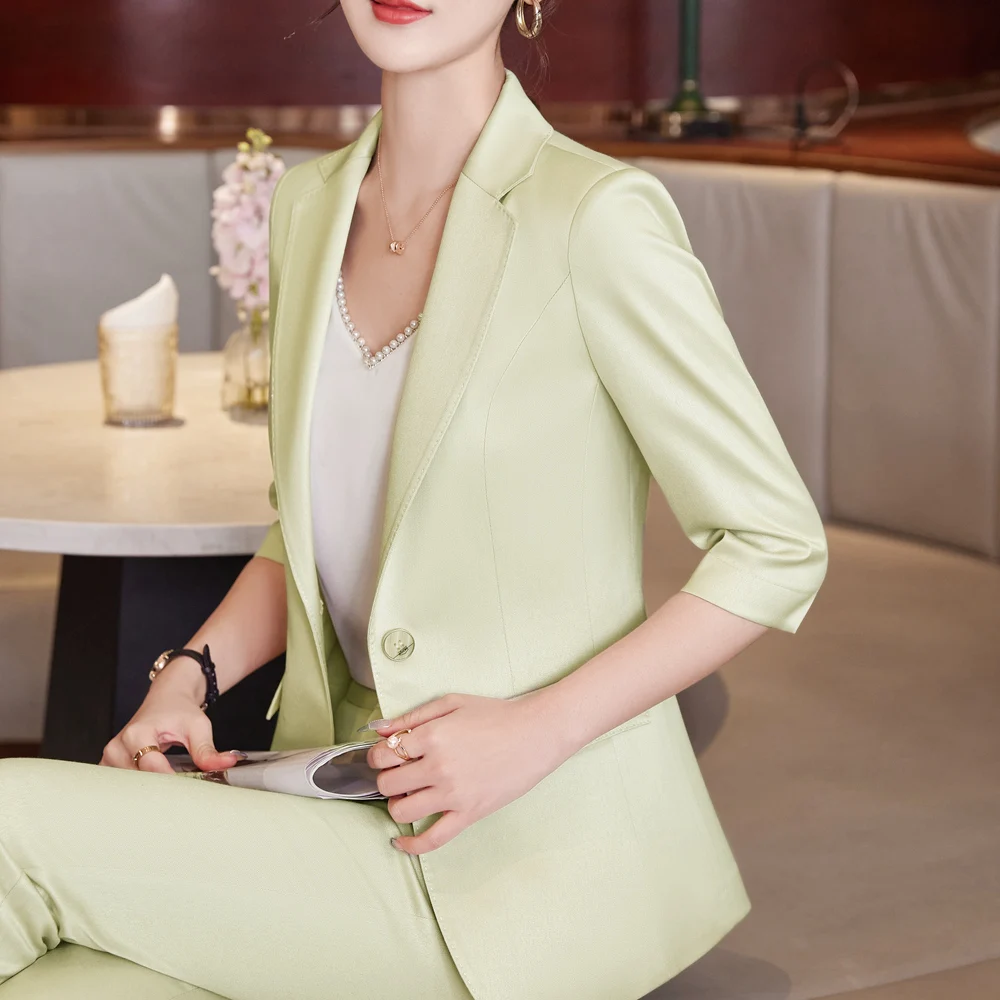 2023Spring Suit Elegant Single Breasted Slim Print Casual Blazer Jackets And Shorts Set Korean Femme 2 Piece Sets Women Outfits