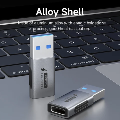 Hagibis USB A «папа» на USB C «мама» 10 Гбит/с Высокоскоростная передача данных 60 Вт Конвертер для быстрой зарядки для планшета Macbook