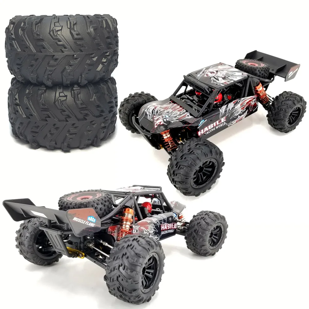 4PCS 6448B Rubber Snow Tires for RC HBX 16889 WLtoys 124016 /124017 Truggy Truck With 12mm Metal Hex Off Road Wheel