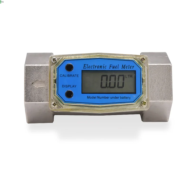 Digital Flowmeter K24 Electronic Liquid Turbine Meter Electronic Flowmeter 1.5 Inches Fuel Oil Flow Meter 40-280L/MINDigital Flo