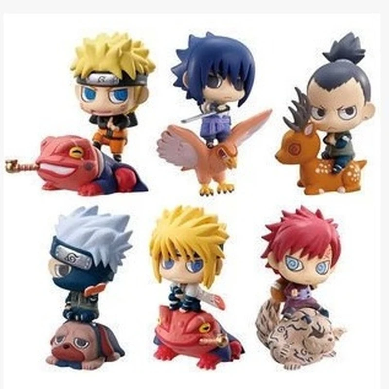 

Аниме периферийные устройства Наруто Q версия 1-я бомба 6 вилка Наруто Саске Какаси коробка с яйцами фигурка модель украшение подарок