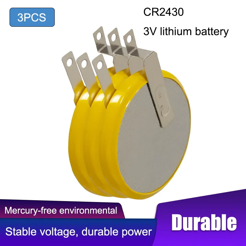 3 шт. в CR2430 припаянный 2-контактный кнопочный элемент батареи для основной платы