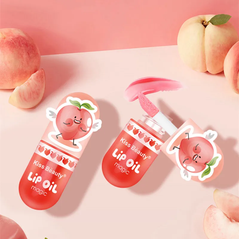 

Персиковый Увлажняющий блеск для губ персиковый Питательный Уход за губами мини-капсульный блеск для губ ежедневный макияж праймер для губ Косметика для макияжа