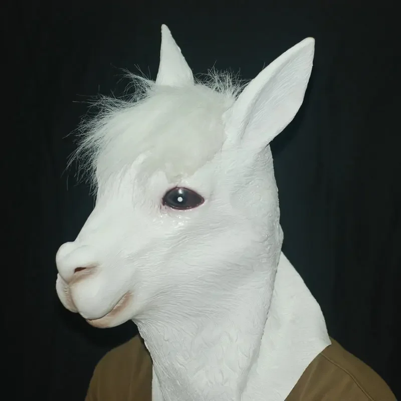 Косплей Альпака Латексная Маска С Капюшоном Анфас Милые Животные Коза Овеца