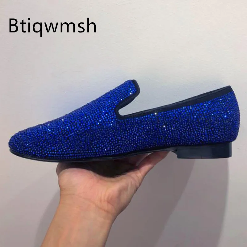 

Мужская обувь с острым носком, синяя обувь из натуральной замши, слипоны на плоской подошве, модная мужская обувь