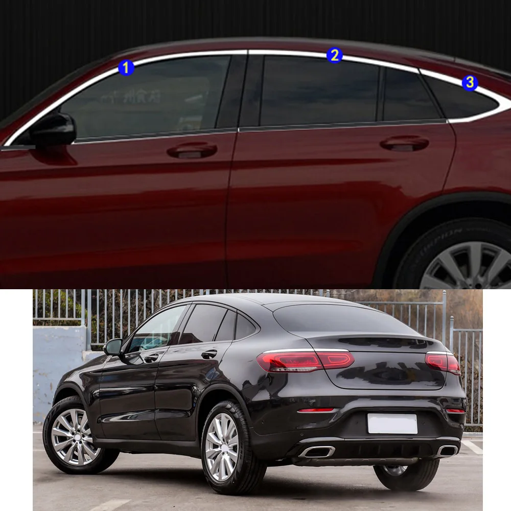 

Для Mercedes Benz GLC COUPE 2017 2018 2019 2020 2021 Автомобильная наклейка украшение столбик окно средняя полоса отделка капоты рамы