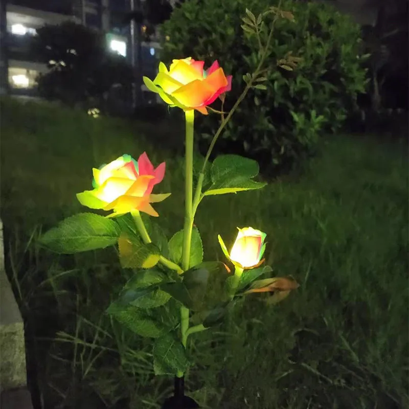 

Solar Rose Flower Lamp Solar Lights Flower Lights Romantic Outdoor Garden Decoration Waterproof Patio Lawn Lamp Christmas Lights