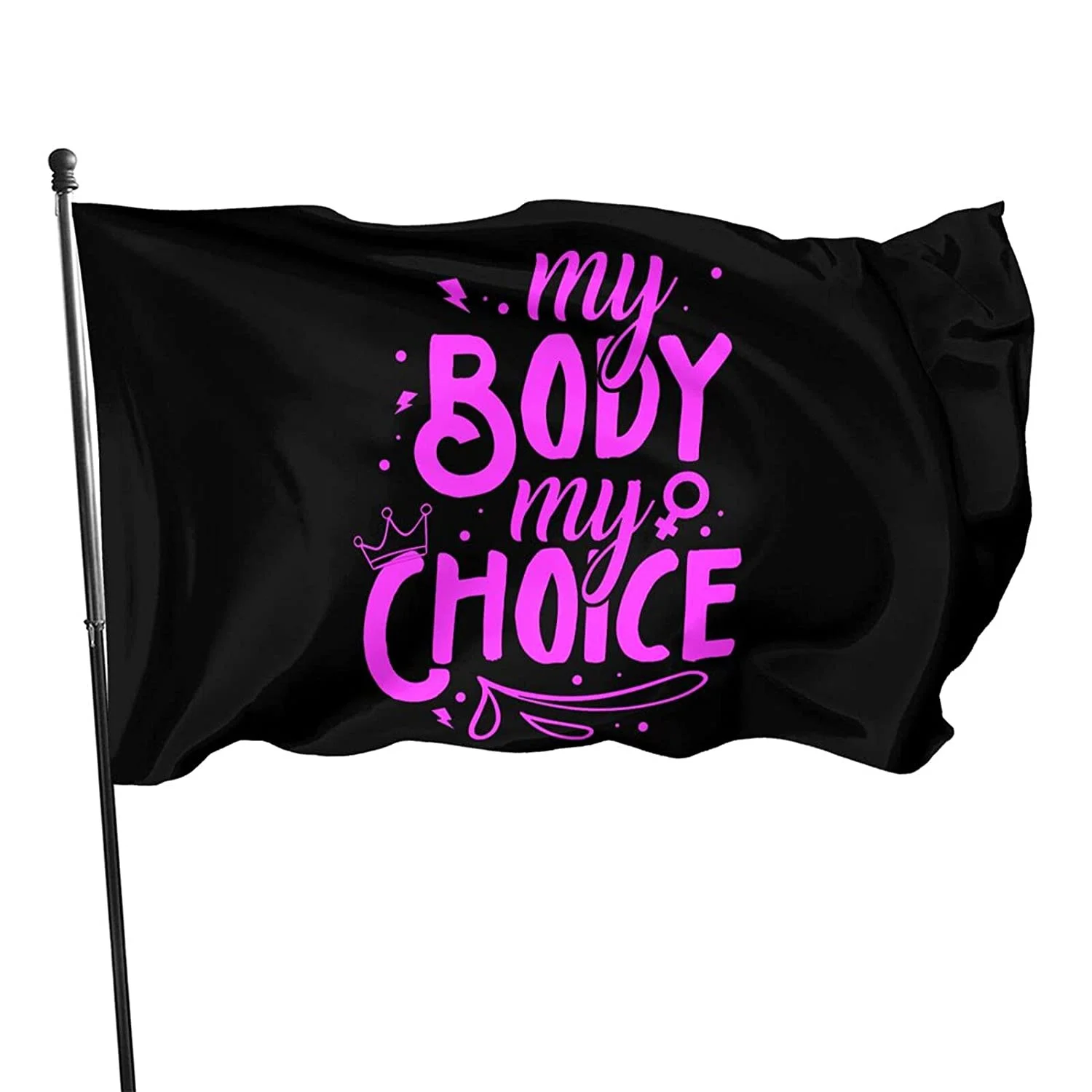 

Its My Body Its My Choice Flag 3x5 Outdoor Decoratio Fade Resistant Vibrant Color Banner