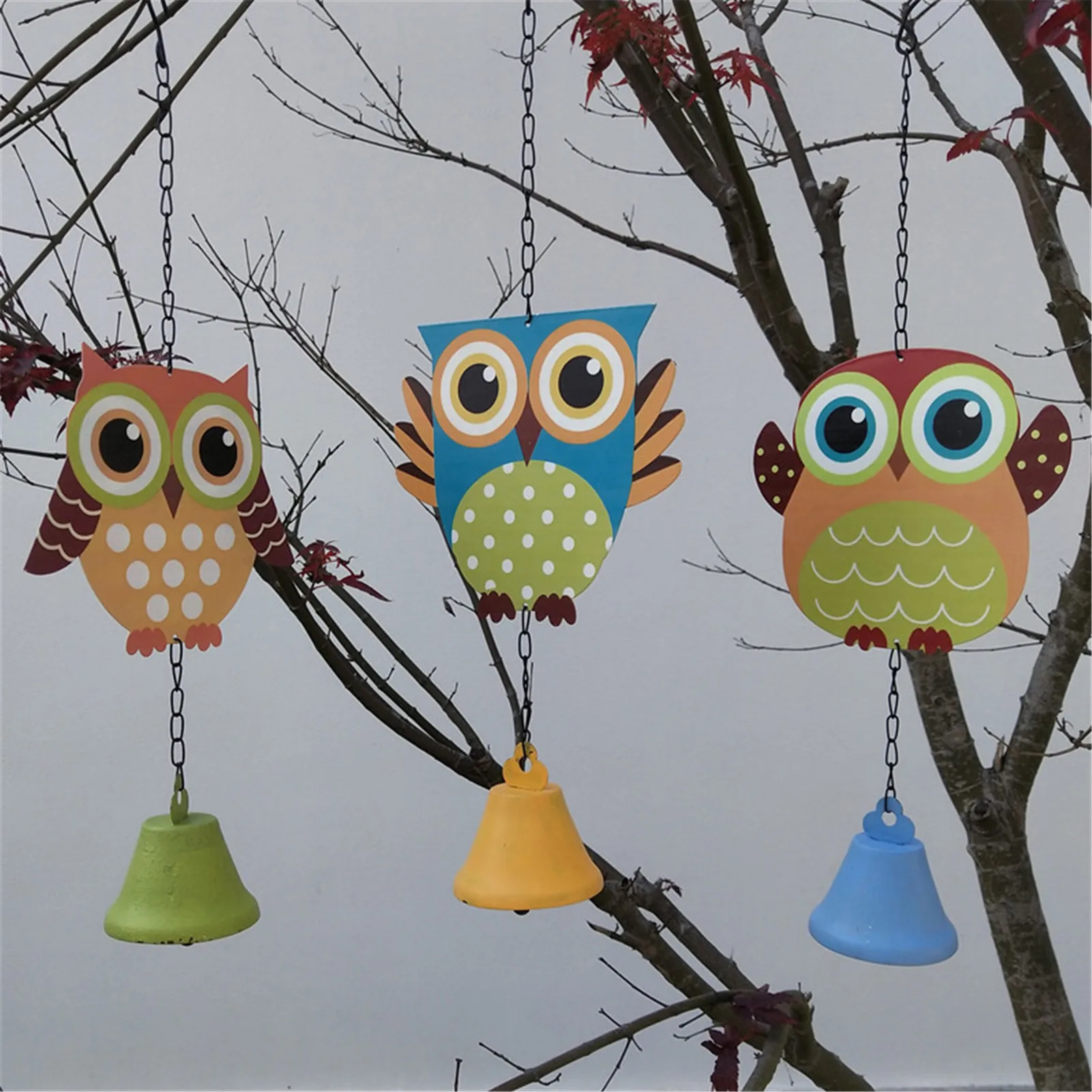

Металлический подвесной Колокольчик в виде совы, железная декоративная подвеска для садоводства, балкона, подоконника, комнатное и уличное...
