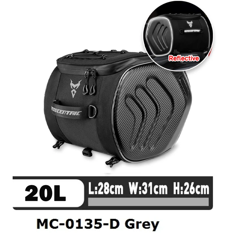 

MOTOCENTRIC 20L передняя сумка для мотоцикла, скутера, водонепроницаемая светоотражающая сумка большой емкости на заднее сиденье мотоцикла, сумки для велосипедного шлема