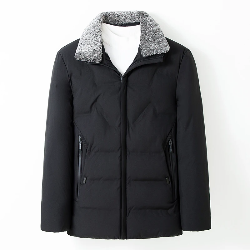 New Brand Casual Fashion Outerwear Men Padded Fur Collar Parkas Jacket Windbreaker Designer Coats Winter Warm Man Clothes