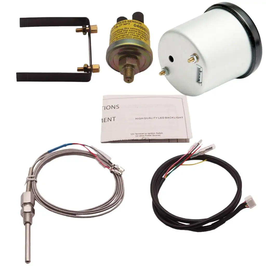 

2" 52mm Oil Temperature Gauge Digital 7 Color with Sensor and Bracket