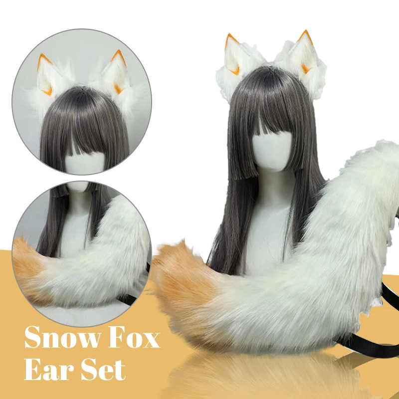 

Furry Fox Anime Beast Ear Beast Tail Cat Ear Headband Custom Cosplay Hand Made Faux Fur Lolita Lol Wolf Ear Kc Headwear