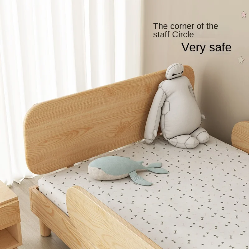 Детская кровать zq с ограждением односпальная 1 2 м домашняя для мальчиков и