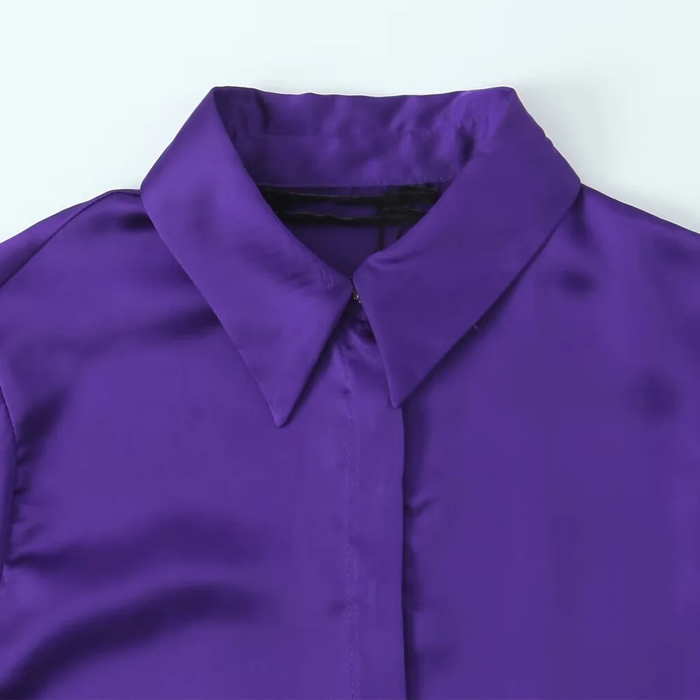 PB &amp ZA женская осень 2024 новая модная универсальная рубашка с длинным рукавом и