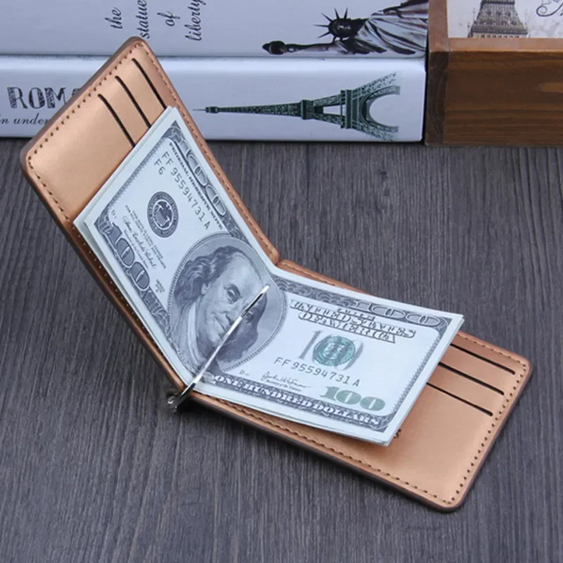 New Dollar Clip Elegant Color Matching Dollar Clip Wallet Card Bag Men's Simple and Practical кошелек мужской Money Clip