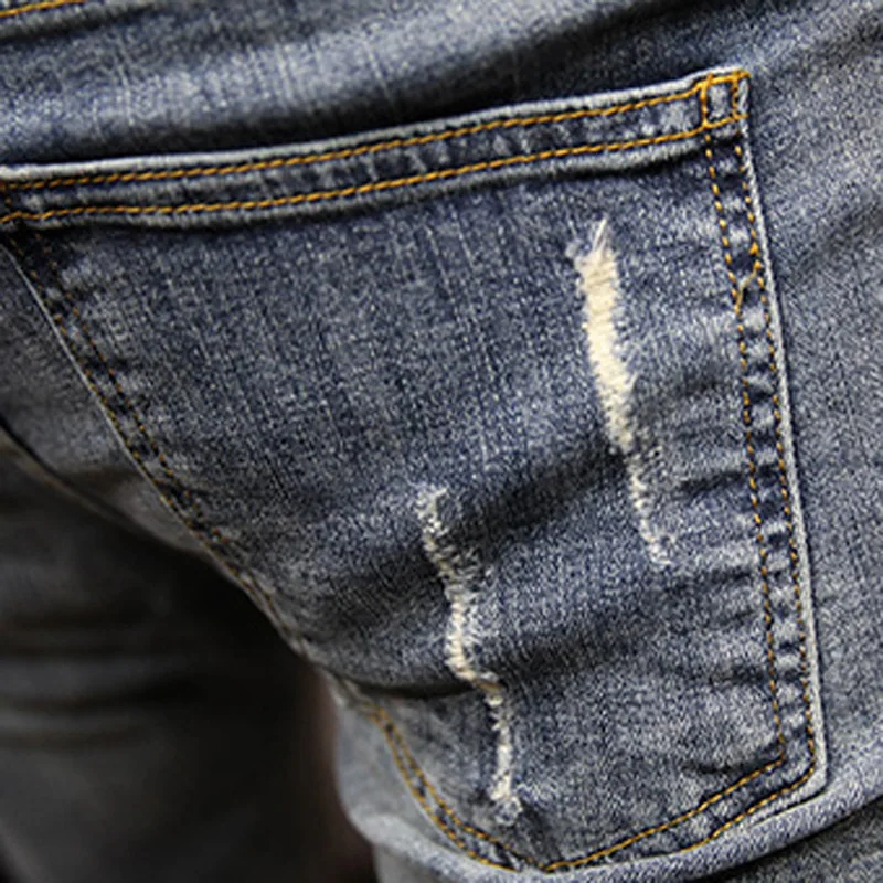 Autumn And Winter 2022 Trendy Brand Men's Skinny Jeans Trendy Men Slim Teenager Pants Korean Trend Wild Feet Pencil Pants