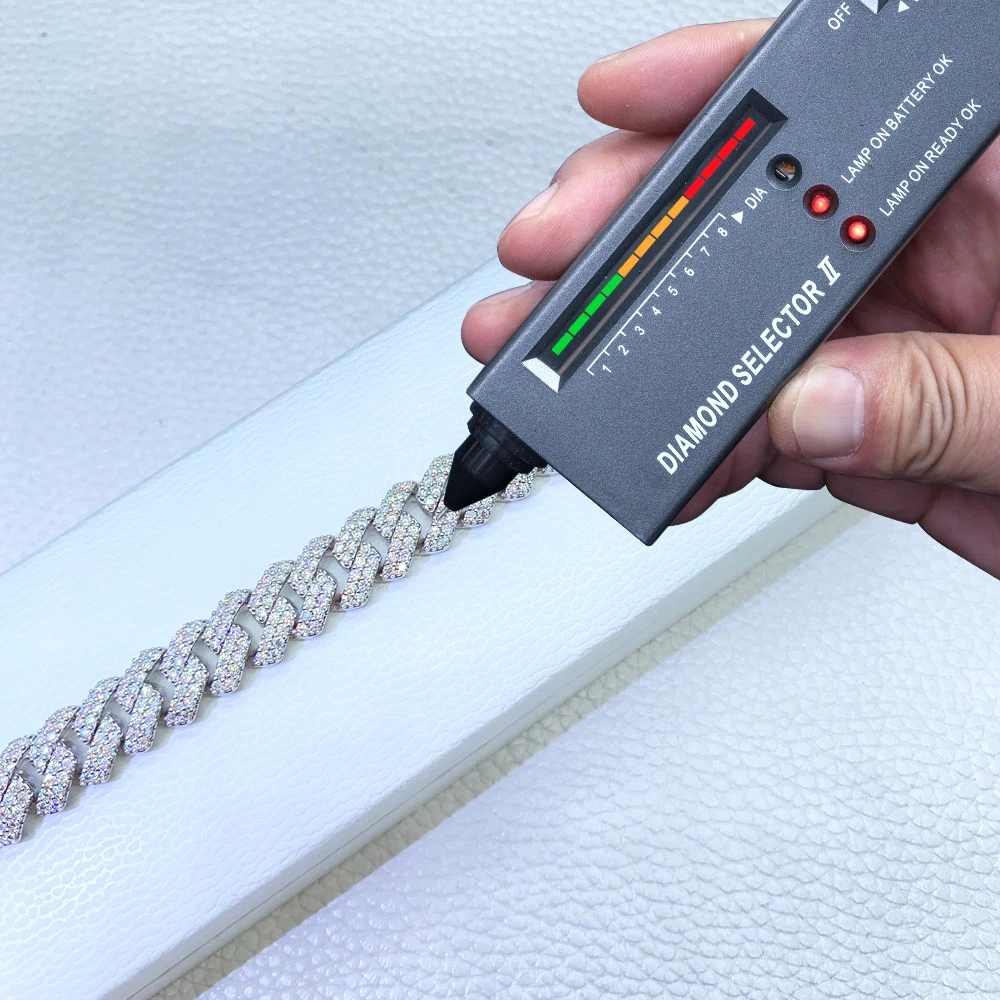 10mm 2 Rows Big Moissanite Bracelet For Men Women S925 Silver Cuban Chain Real Diamonds Hip Hip Jewelry With GRA