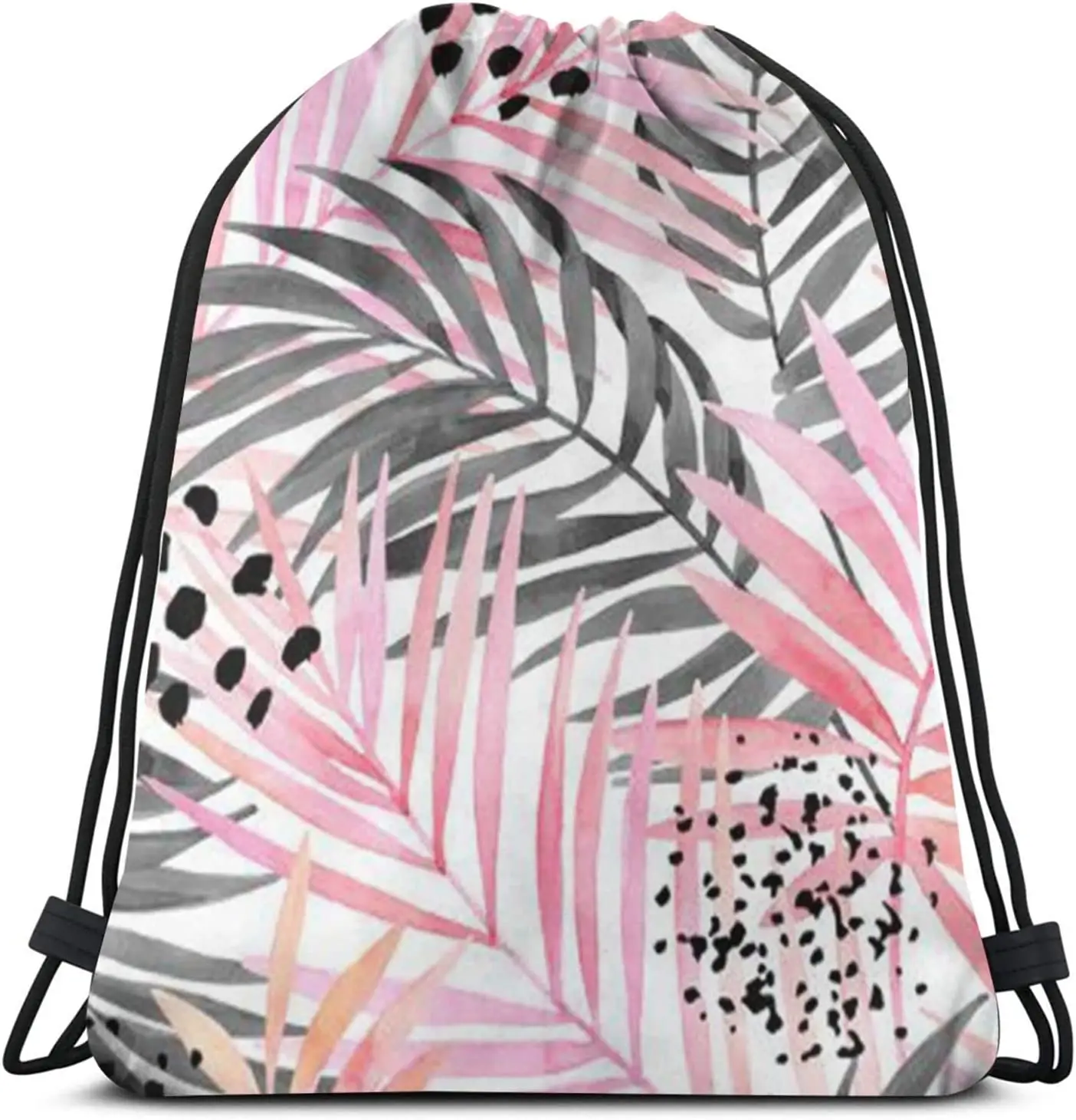 

Watercolor Tropical Leaves Unisex Drawstring Bag For Men Women, Gym Sack Bag Drawstring Backpack