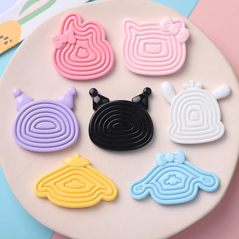 5 шт. Мультяшные яркие тарелки для чайки из смолы с плоским основанием рукоделия