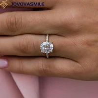 jovovasmile gra certified moissanite rings 2 8 carat center 9x8mm crushed ice cushion cut 14k 18k gold wedding jewelry