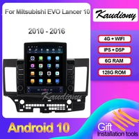 kaudiony tesla style android 10 0 for mitsubishi lancer 10 evo car dvd multimedia player auto radio gps navigation 4g 2010 2018