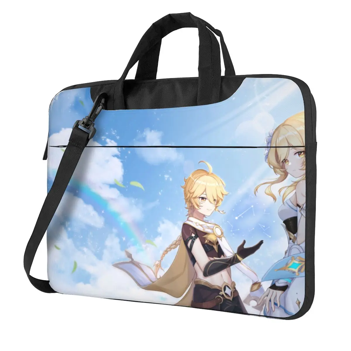 

Ударопрочный чехол Genshin для ноутбука Aether and Lumine для Macbook Air Pro HP Huawei 13 14 15 15,6, мягкий водонепроницаемый чехол