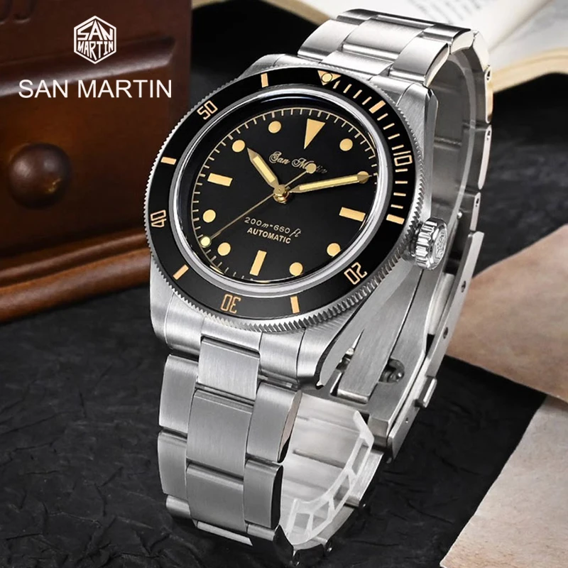 

Часы-пилот San Martin Мужские механические, 38 мм, 20 бар