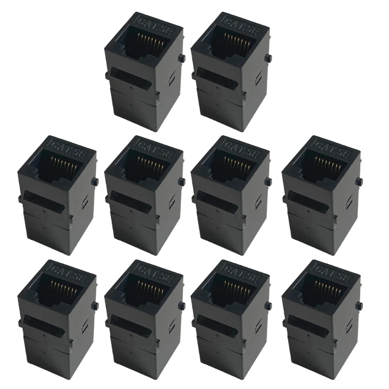 

10Pack CAT6 CAT5E RJ45 Inline Coupler Type Keystone RJ45 Connectors Straight Through Keystone Modules Adapter Couplers