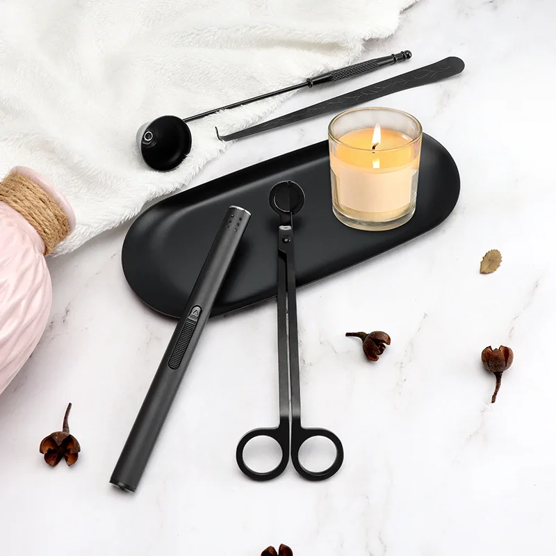 

5PCS Set Candle Suppressor Tools Candle Cutter Extinction Cover Candle Hook Candle Lamp Wick Scissors Aromatherapy Candle Tool