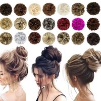 xbwig synthetic chignon with rubber band brown blonde women curly chignon hair clip in hairpiece bun drawstring for women