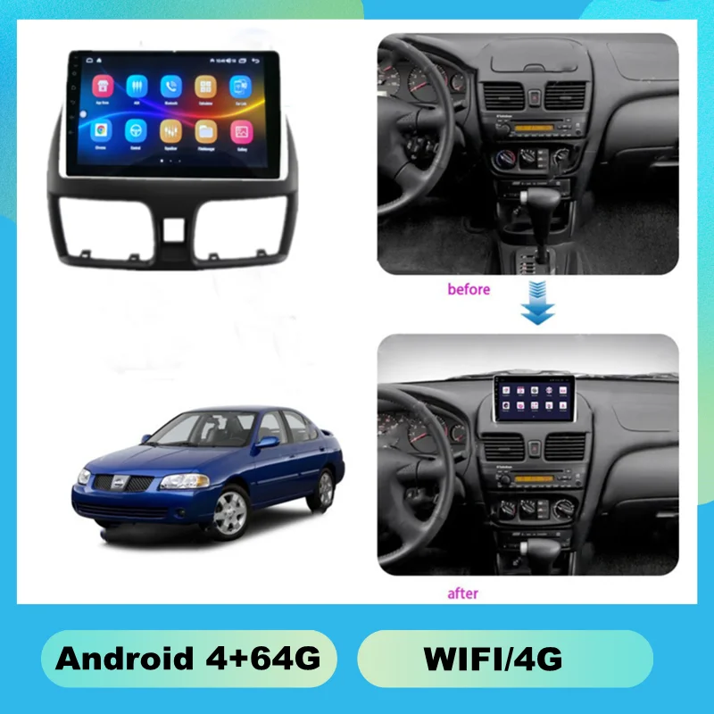 2001-2006 NISSAN SENTRA 10 1 дюймовый емкостный + 16G автомобильный Dvd-плеер другая