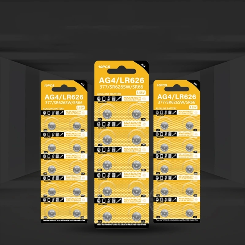 10/50 шт. батарейки AG4 LR626 377 батарейки-кнопки подходят для игрушечных часов камер