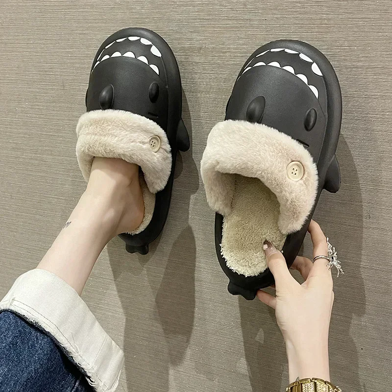 Тапки женские зимние хлопковые водонепроницаемые Нескользящие с плюшевой