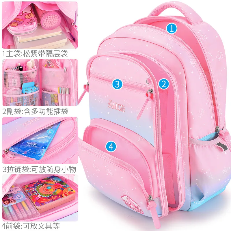 2022 New Disney Night Sky Pattern Girl's Schoolbag, lightweight, comfortable and breathable Disney children's backpack