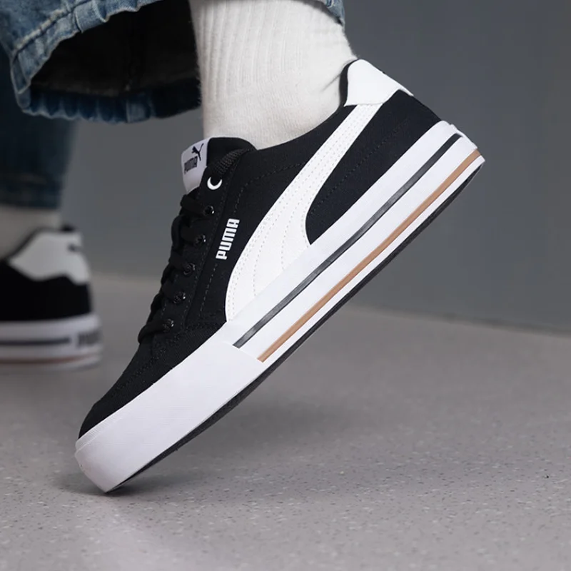 Фото PUMA Court Classic Vulc FS унисекс 2026 Новые низкие повседневные кроссовки черно-белые 396353-03 №1