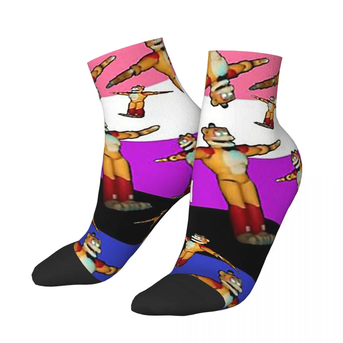 Glamrock Freddy Fazbear Genderfluid Pride Flag Meme Socks Harajuku Stockings All Season for Man's Woman's Christmas Gifts
