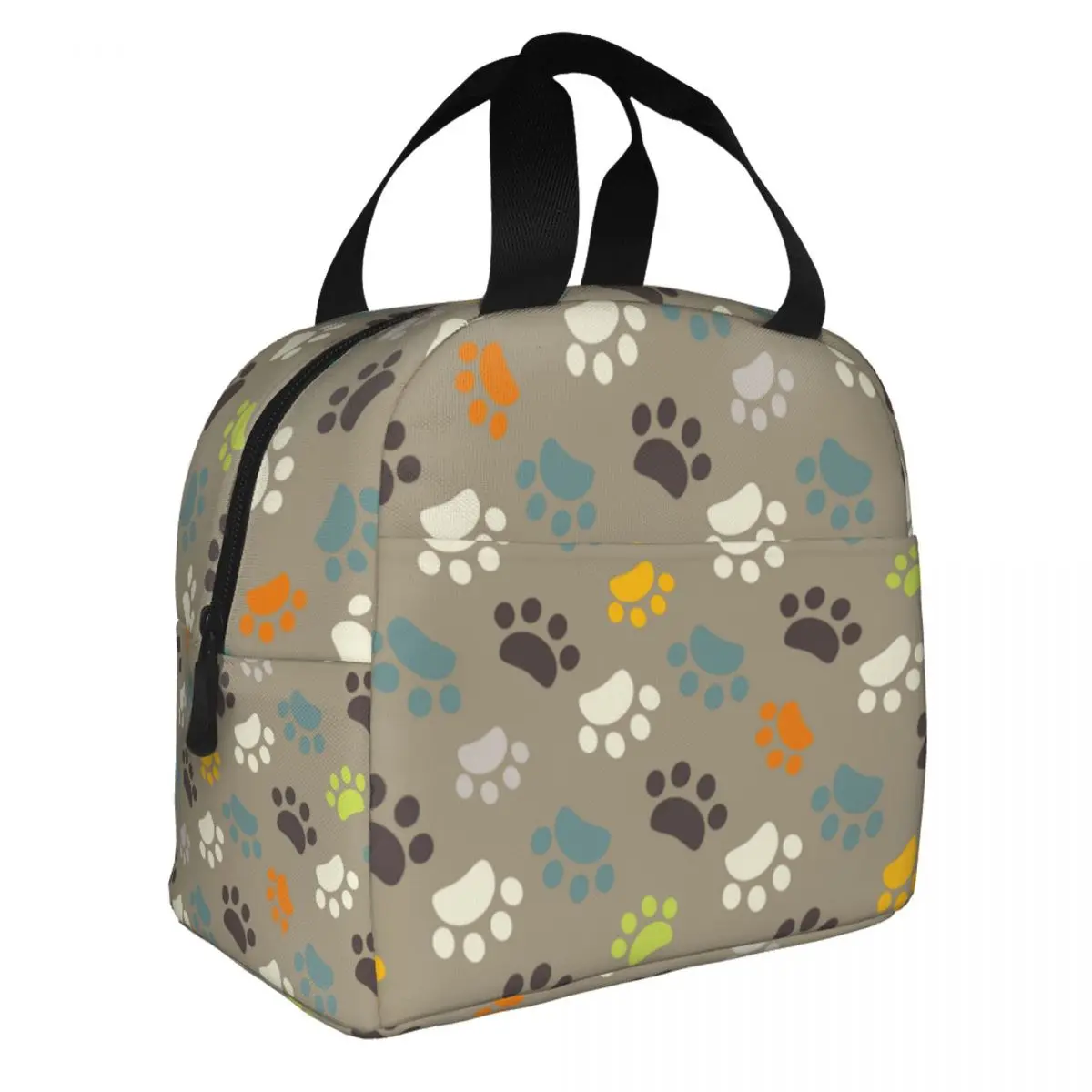 

Pet Dog Paw Animal Footprint Pattern Insulated Lunch Bags for Women Portable Thermal Cooler Food Lunch Box Kids School Children