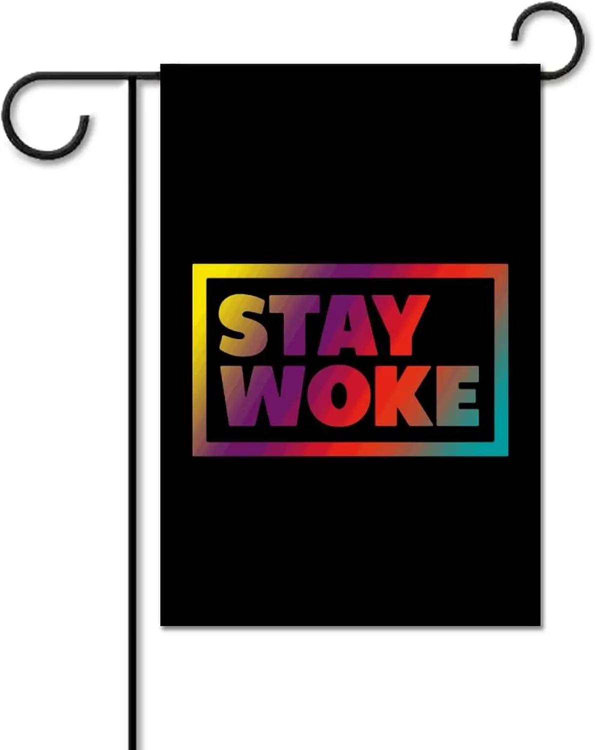 Забавные садовые флаги Stay Woke двухсторонний флаг приветствия двор фермерский дом