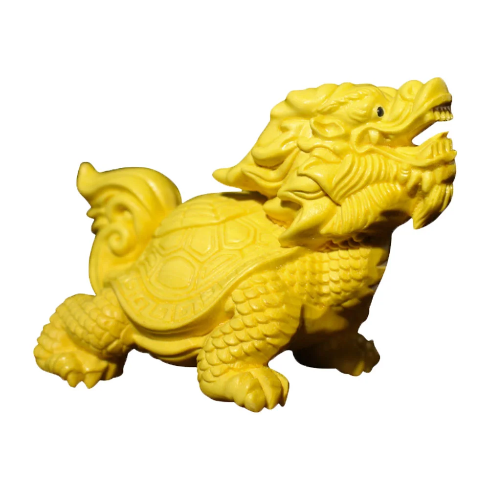 

Dragon Turtle Decor Statue Wooden Shui Figurine Animal Brass Desktopfeng Craft Wood Mini Adorn Sculpture Carved Figurines