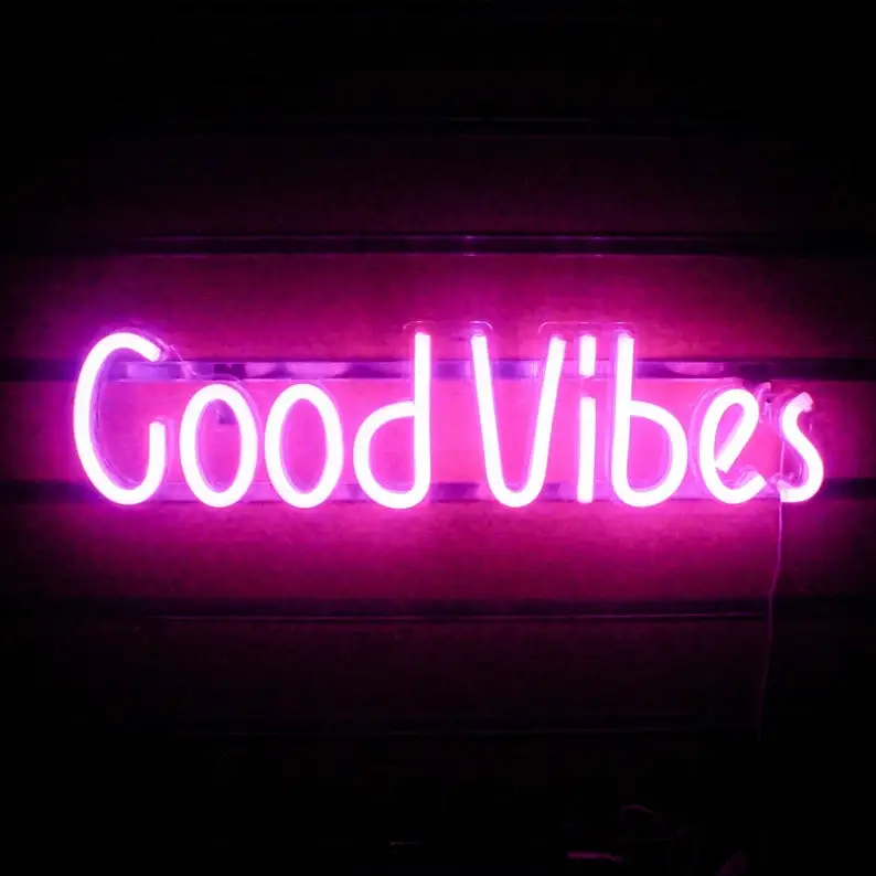 

Розовая, синяя неоновая вывеска Good Vibes, светодиодный ночсветильник, буквы GoodVibes, вывески, настенные подвесные лампы, украшение для вечеринки, бара, игры, комнаты