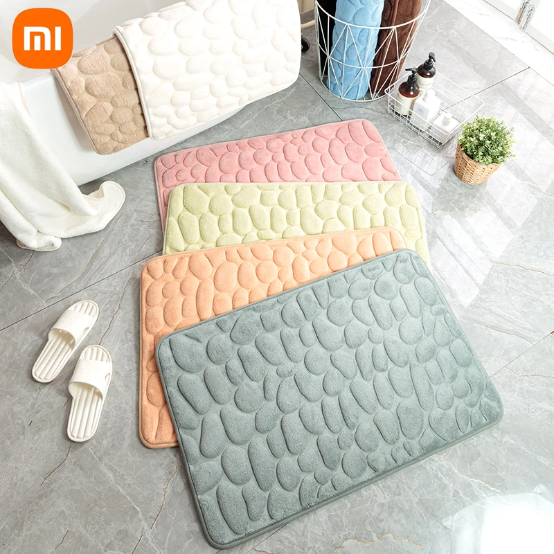 

Домашний нескользящий коврик для ванной Xiaomi Mijia, тисненый ковер из булыжника для ванной комнаты, напольный коврик для душа, Впитывающий Ковр...