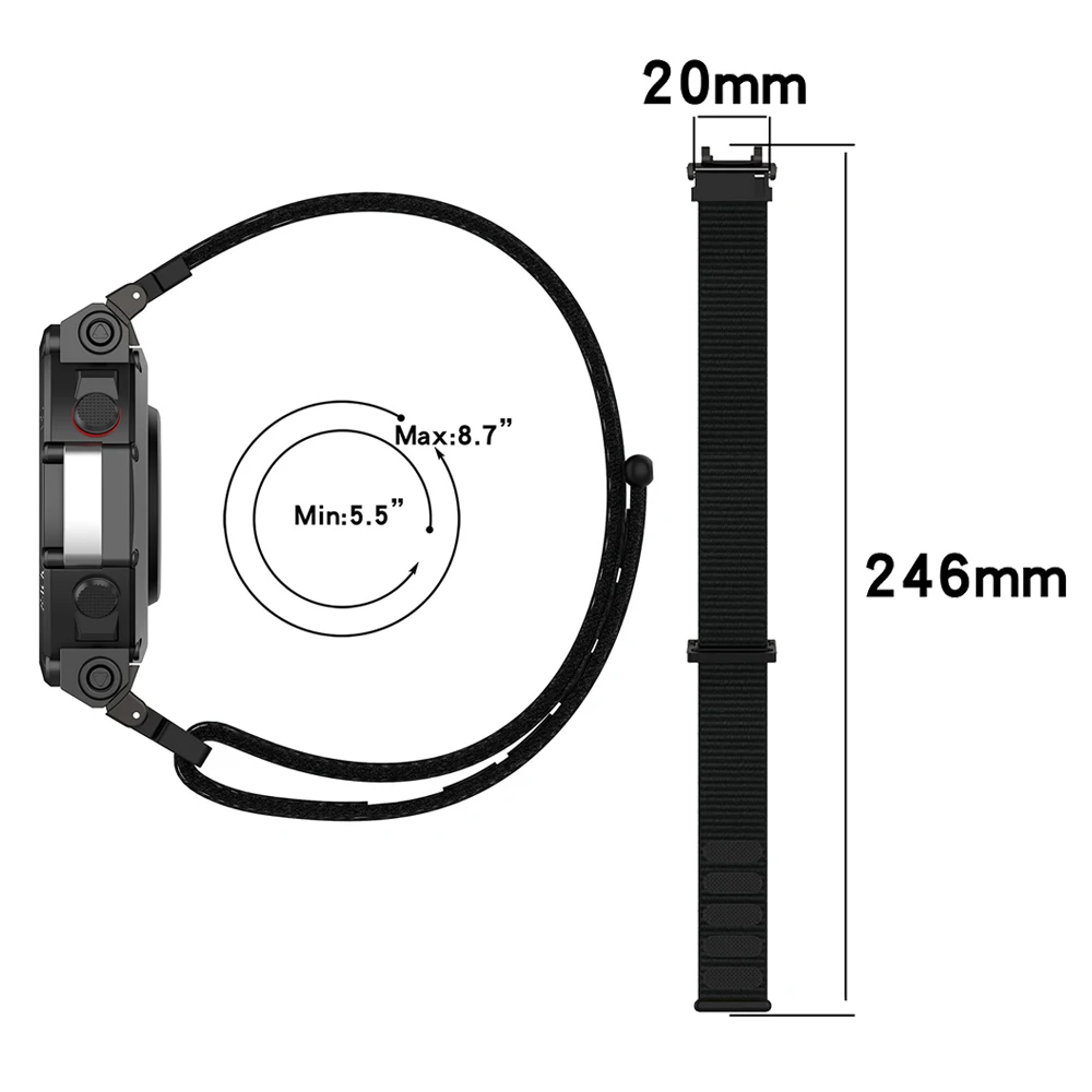 Нейлоновый тканевый ремешок для смарт-часов Amazfit T Rex 2, 6 цветов ...