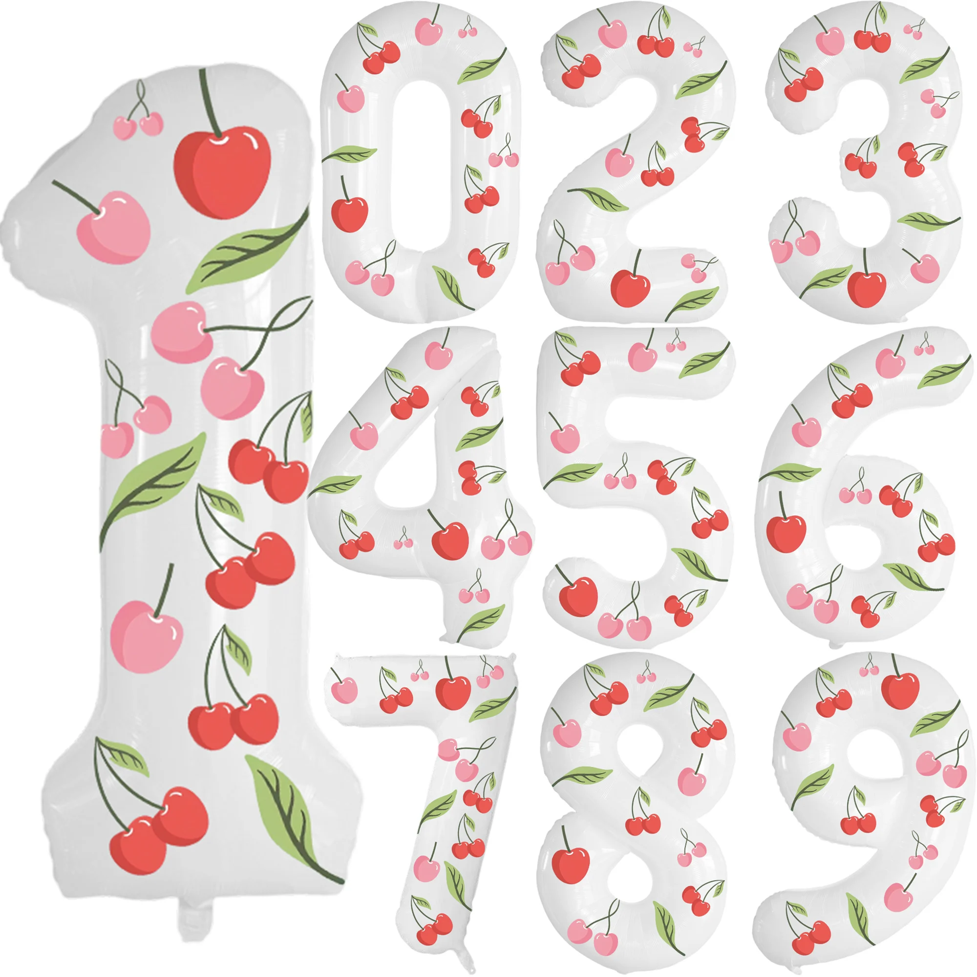 

Воздушные шары с вишневым номером, 32-дюймовые цифровые воздушные шары с вишневыми наклейками, для декора юбилея, дня рождения, реквизит для фотосессии в помещении и на открытом воздухе